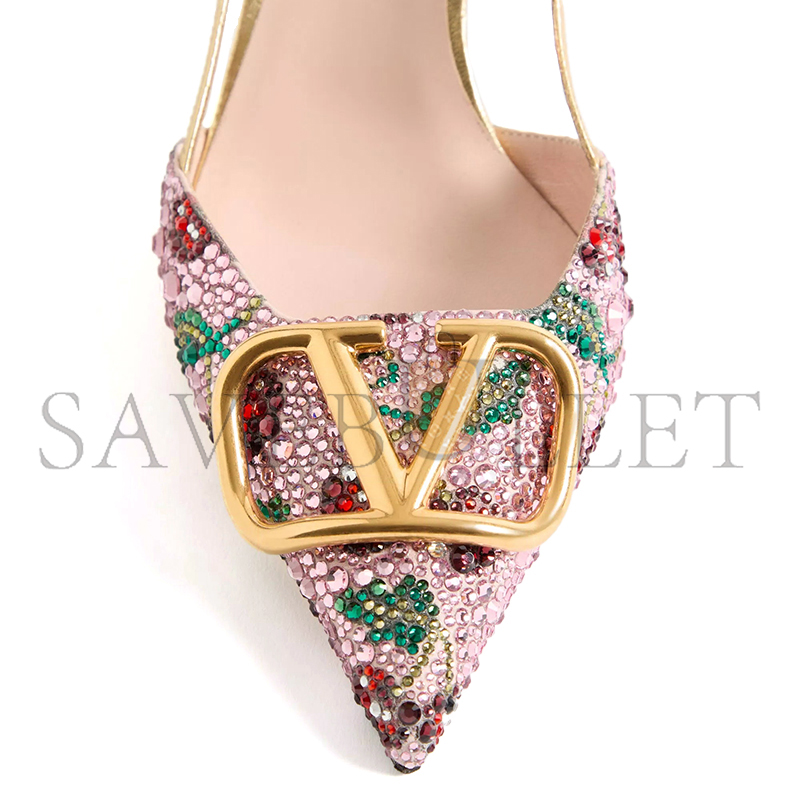 VALENTINO VLOGO SIGNATURE SLINGBACK DÉCOLLETÉ WITH CHERRYFIC EMBROIDERY 80MM 8W2S0R01SIA_A4W
